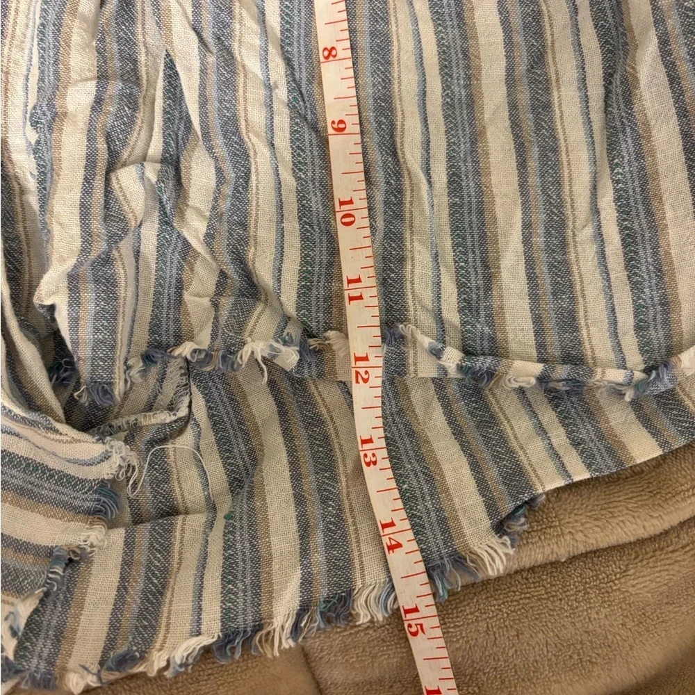 Rewash High Waist Blue and White Striped Shorts - Picture 5 of 7